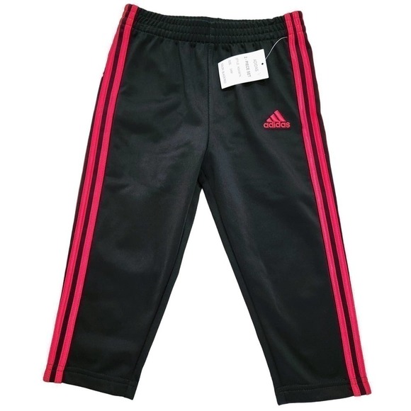 Adidas Black and Red Track Pants 24 Months NWT - Picture 1 of 4